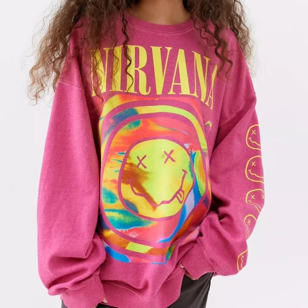Nirvana Pink Spiral Crewneck